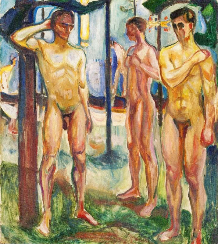 Naked Men In Landscape by Edvard Munch