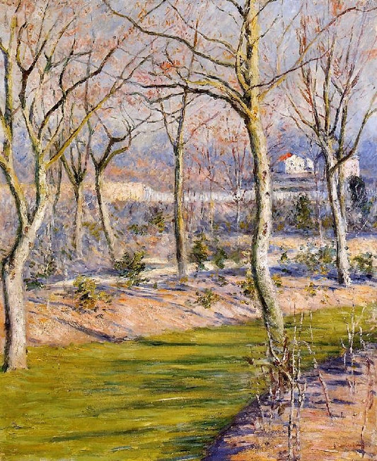 The Garden At Petit Gennevilliers In Winter by Gustave Caillebotte