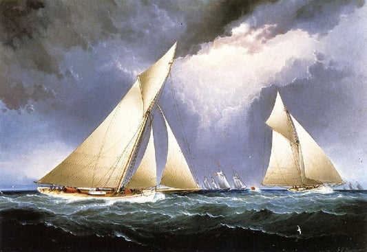 Mayflower’ Leading ’Puritan’, America’S Cup Trial Race, 1886 by James E. Buttersworth