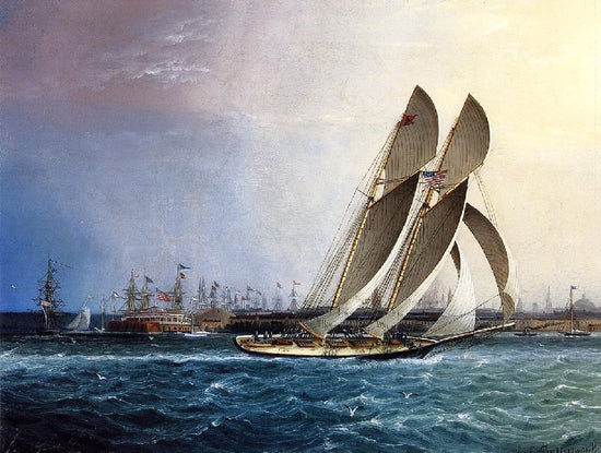 New York Yacht Club ’Comet’ Off The Battery by James E. Buttersworth