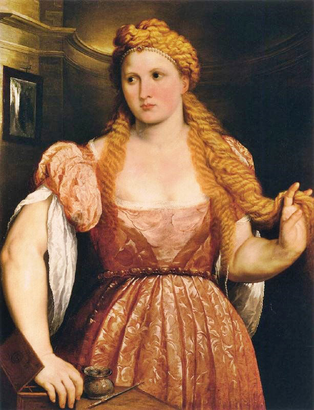 Young Woman At Her Toilet by Paris Bordone