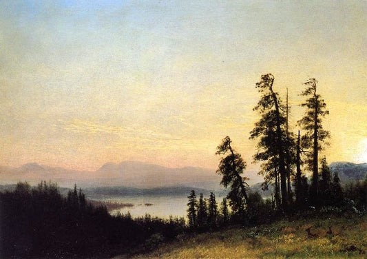 Landscape With Deer, View Of Estes Park, Colorado by Albert Bierstadt