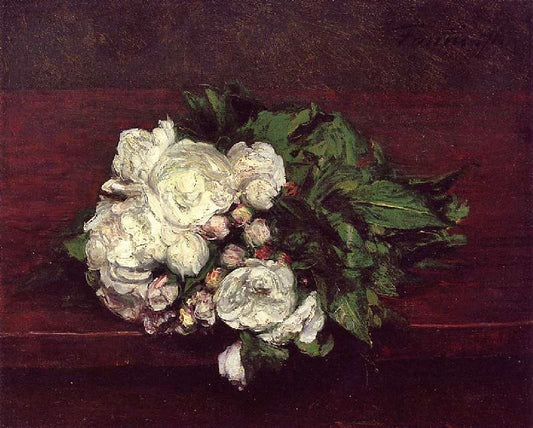 Flowers, White Roses by Henri Fantin-Latour
