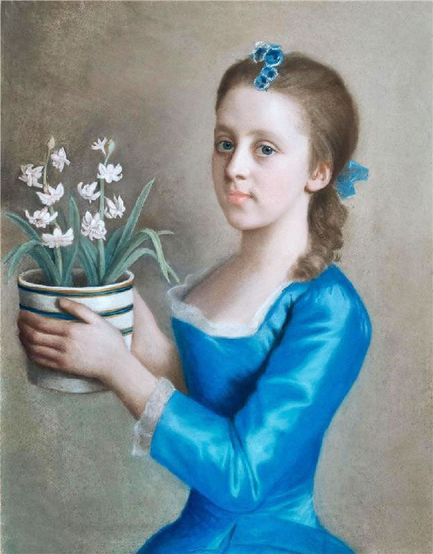 Portrait Of A Young Girl, Probably Caroline Russell by Jean-Étienne Liotard