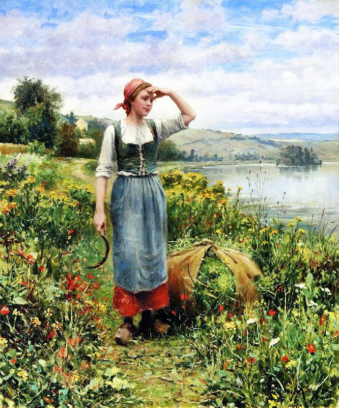 A Field Of Flowers by Daniel Ridgway Knight