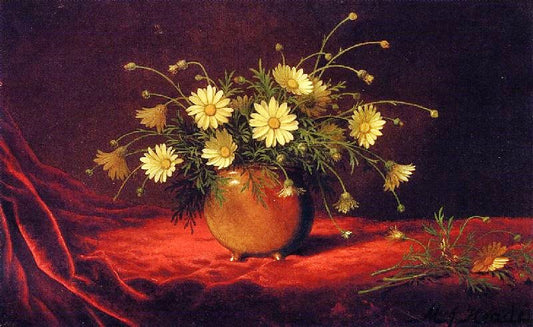 Yellow Daisies In A Bowl by Martin Johnson Heade