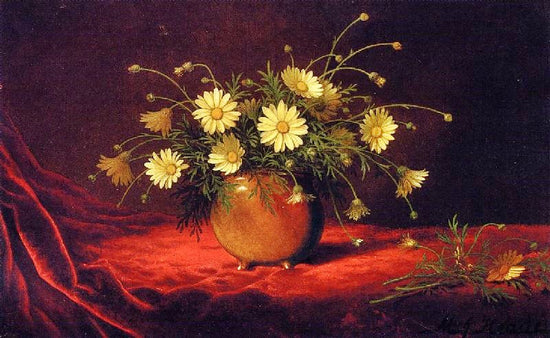 Yellow Daisies In A Bowl by Martin Johnson Heade