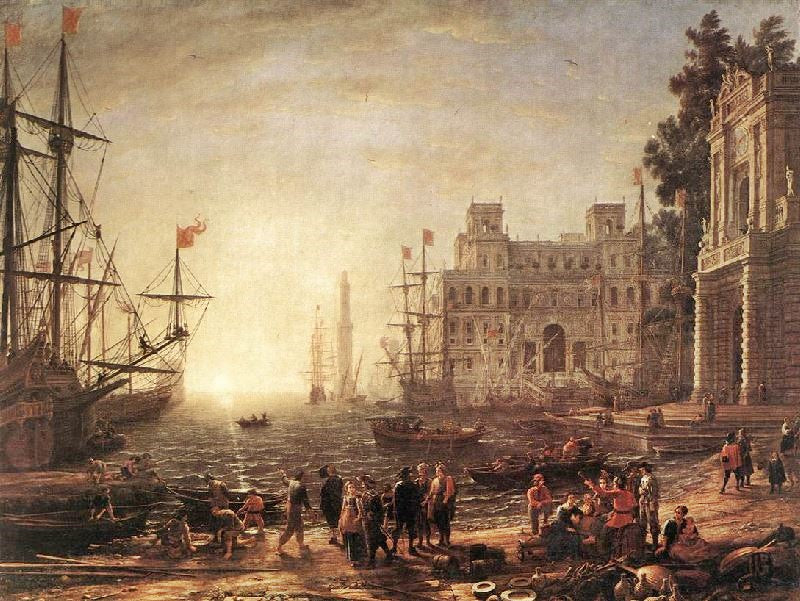 PORT SCENE WITH THE VILLA MEDICI