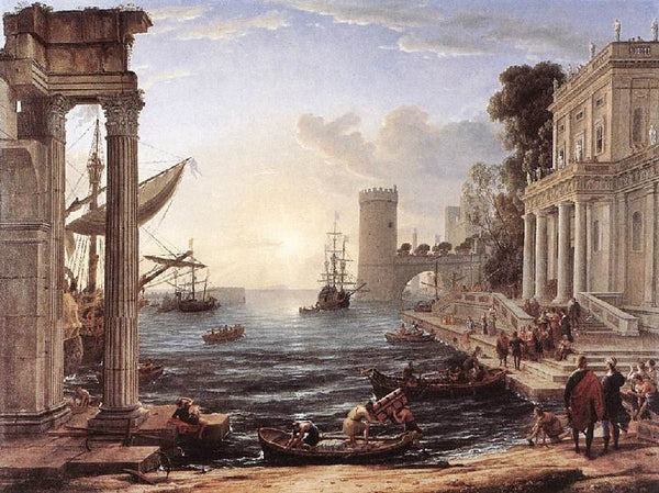 Seaport With The Embarkation Of The Queen Of Sheba by Claude Lorrain (Gellée)