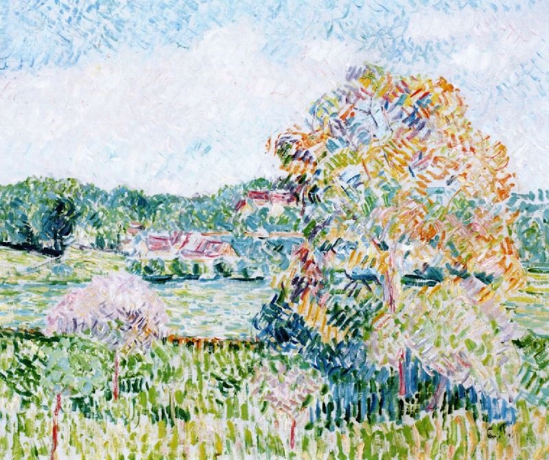 The Large Walnut Tree At Eragny, Autumn by Camille Pissarro