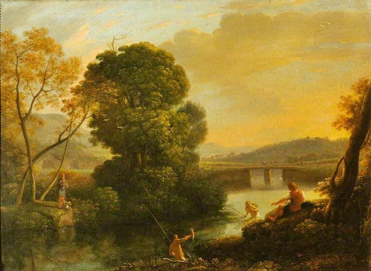 A Pastoral River Landscape With Fishermen by Claude Lorrain (Gellée)