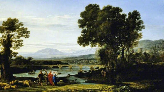 A River Landscape With Jacob And Laban And His Daughters by Claude Lorrain (Gellée)