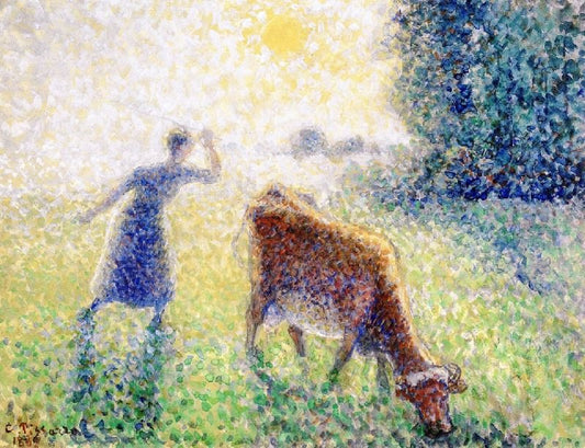 The Dairymaid, Morning, Sunshine by Camille Pissarro