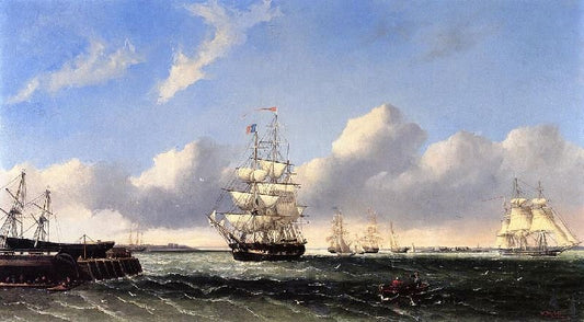 The Port Of New Bedford From Crow Island by William Bradford