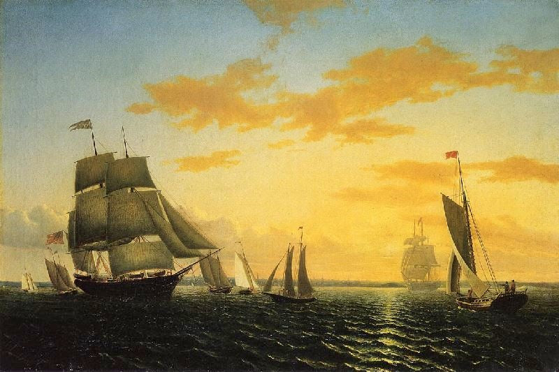 NEW BEDFORD HARBOR AT SUNSET