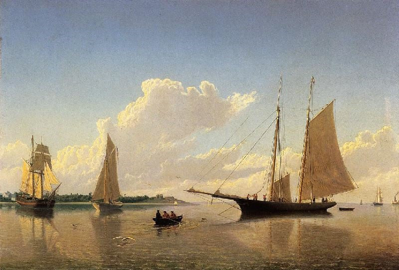 Stowing Sails Off Fairhaven by William Bradford