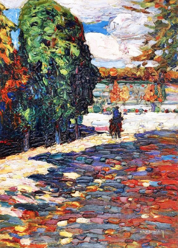 Park Of St Cloud - With Horseman by Wassily Kandinsk