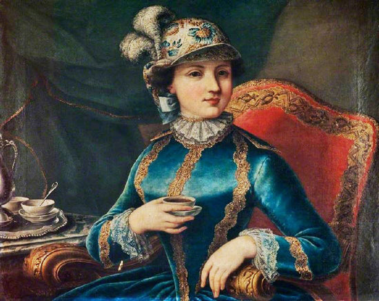 A Girl With A Tea Cup by Philipe Mercier