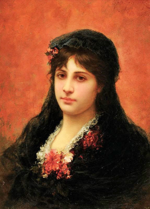Portrait Of A Spanish Woman by Emile Eisman-Semenowsk