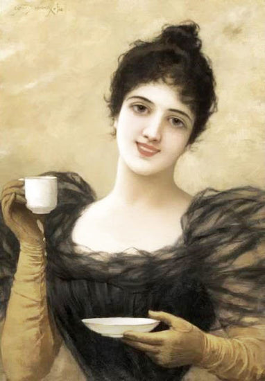 Lady With Coffee Cup by Emile Eisman-Semenowsk