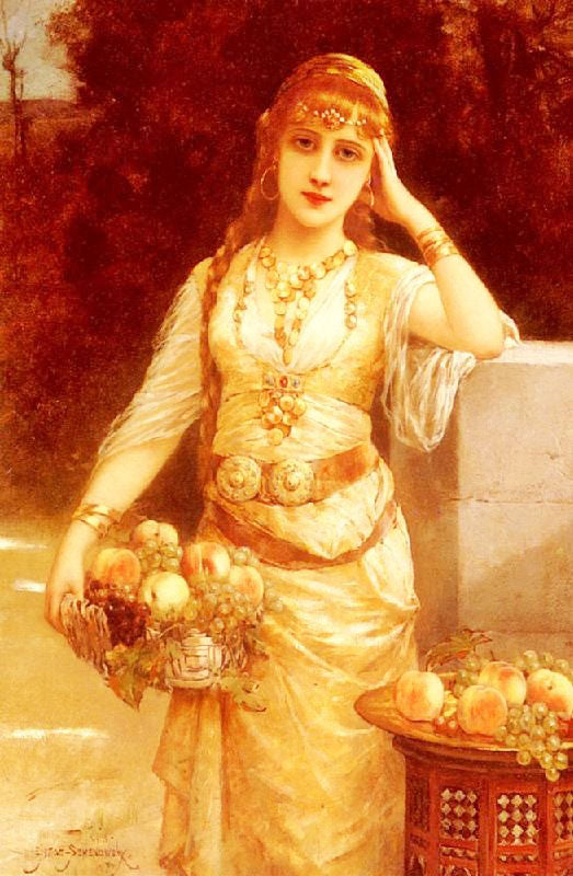 A Beauty With Fruit by Emile Eisman-Semenowsk