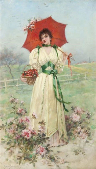 Girl With Red Umbrella by Emile Eisman-Semenowsk