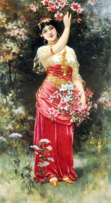 An Oriental Flower Girl by Emile Eisman-Semenowsk