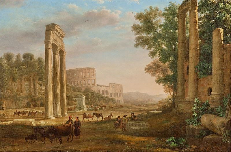 Capriccio With Ruins Of The Roman Forum by Claude Lorrain (Gellée)