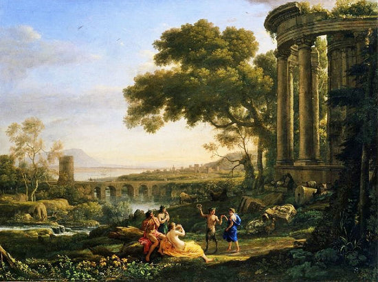 Landscape With Nymph And Satyr Dancing by Claude Lorrain (Gellée)