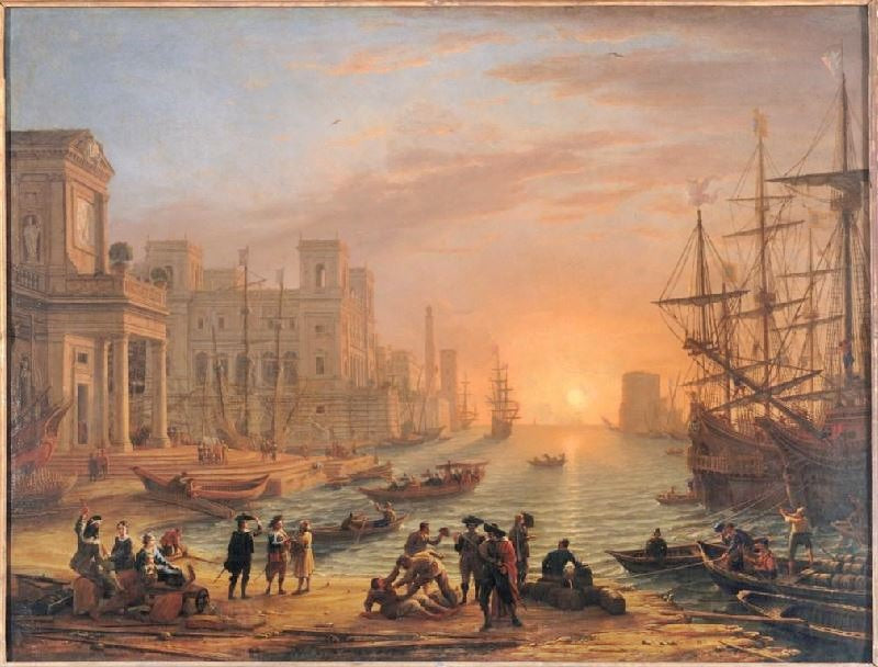 Seaport At Sunset by Claude Lorrain (Gellée)