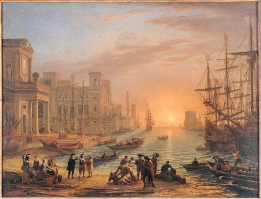 Seaport At Sunset by Claude Lorrain (Gellée)