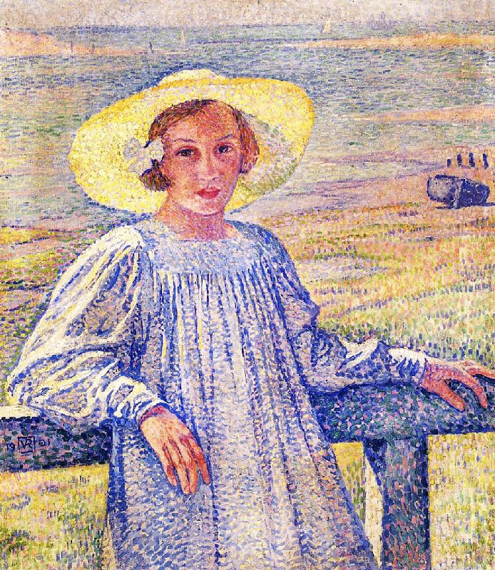 Elisaeth Van Rysselberghe In A Straw Hat by Theo van Rysselberghe