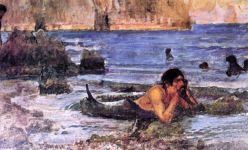 The Merman, Sketch by John William Waterhouse