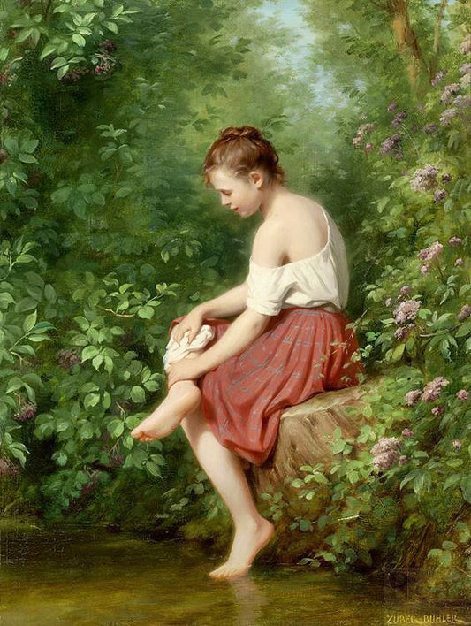 Young Girl By The Lake by Fritz Zuber-Buhler
