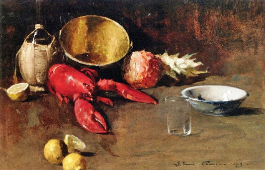 Still Life With Lemons And Lobster by Emil Carlsen