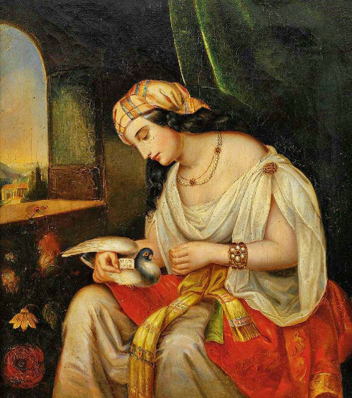 Young Woman With Pigeon by Friedrich von Amerling