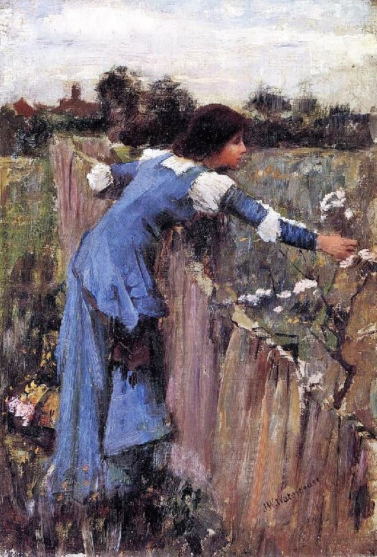 The Flower Picker, Sketch by John William Waterhouse