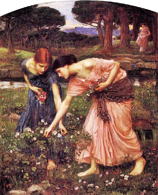 Gather Ye Rosebuds While Ye May by John William Waterhouse