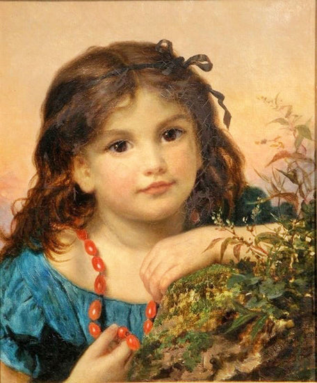 Portrait Of A Girl With A Rosehip Necklace by Sophie Anderson