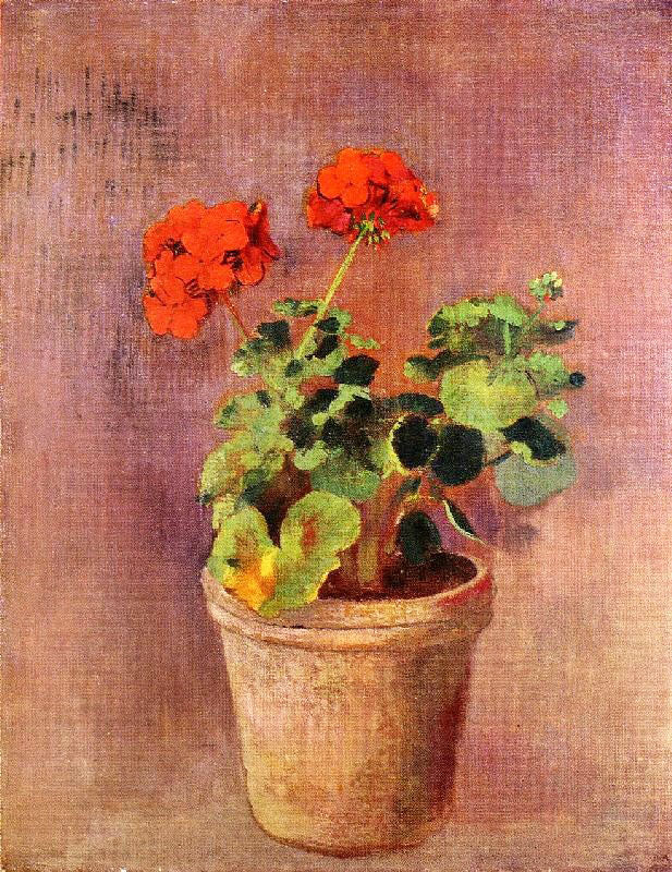 The Pot Of Geraniums by Odilon Redon