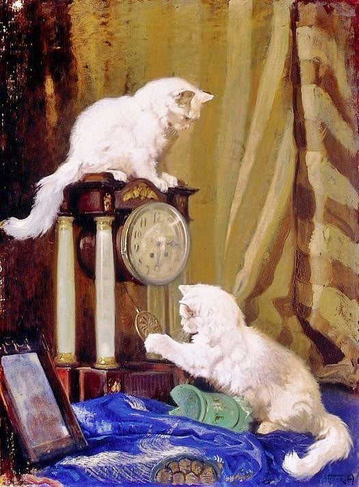 Playtime With Two Cats by Arthur Heyer