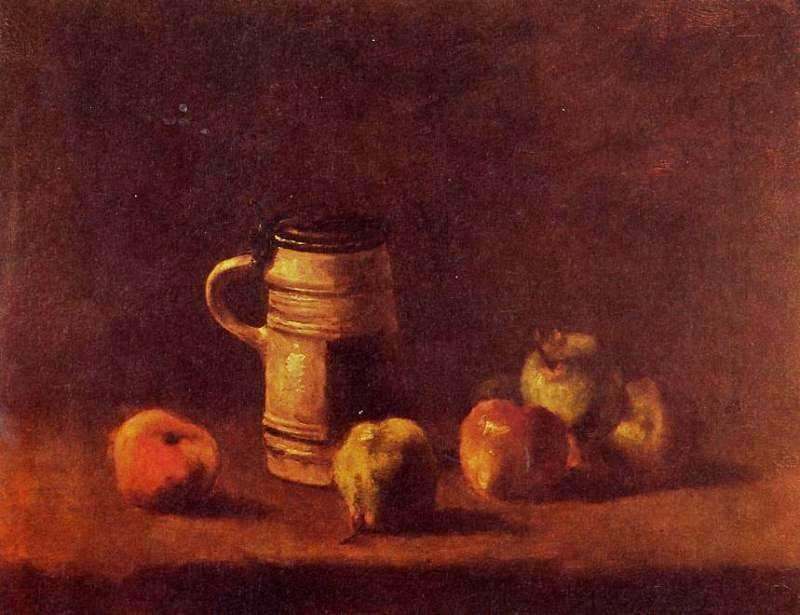 STILL LIFE WITH BEER MUG AND FRUIT