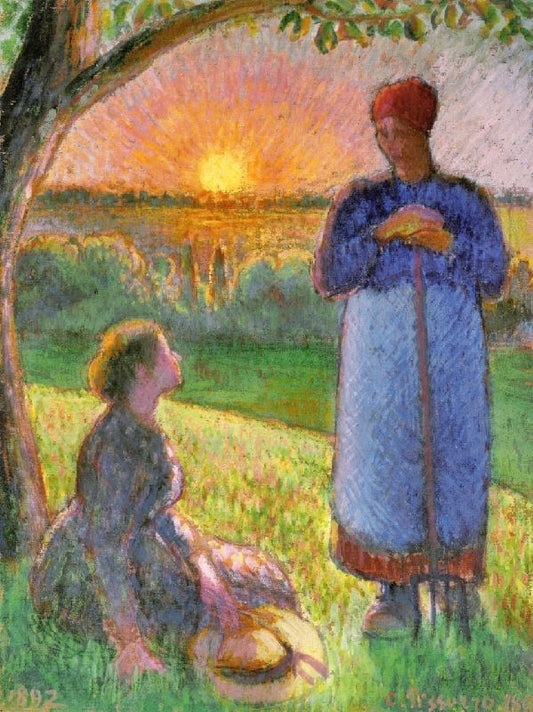 Peasant Women Conversing by Camille Pissarro