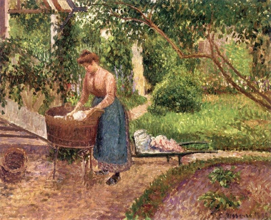 Laundress At Eragny by Camille Pissarro