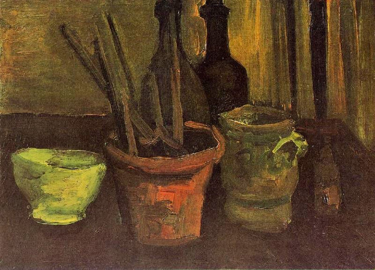 Still Life With Paintbrushes In A Pot by Vincent van Gogh