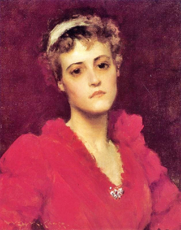 The Red Gown by William Merritt Chase