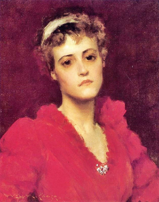 The Red Gown by William Merritt Chase