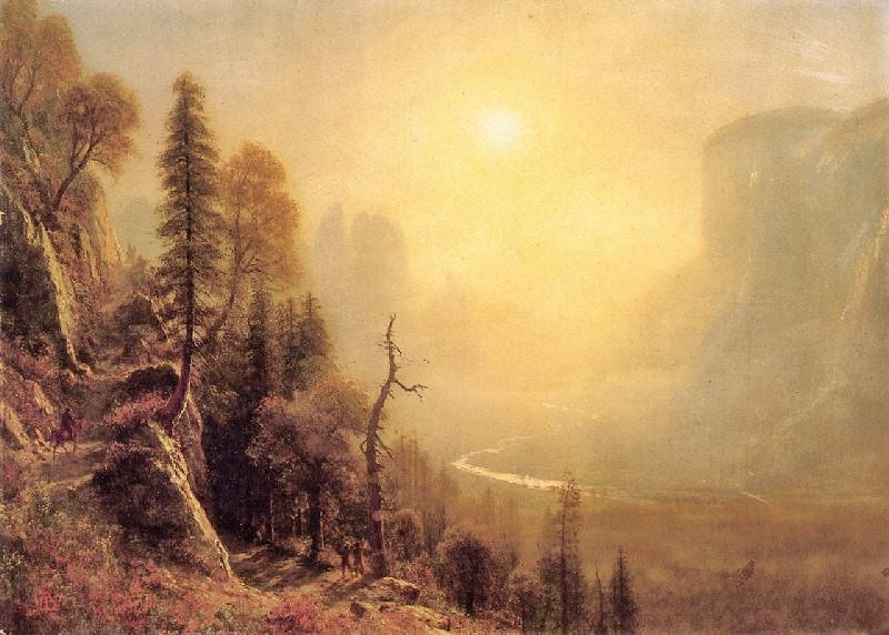 Study For Yosemite Valley, Glacier Point Trail by Albert Bierstadt