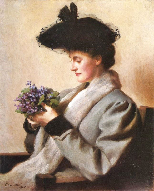 The Nosegay Of Violets: Portrait Of A Woman by William Worchester Churchill