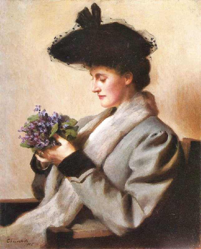 The Nosegay Of Violets: Portrait Of A Woman by William Worchester Churchill